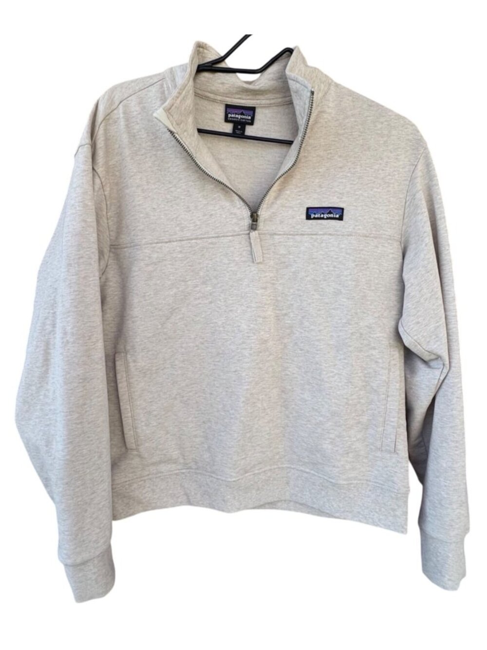Patagonia Organic Cotton 1/4 Zip Pullover Sweatshirt Women Medium Gray M